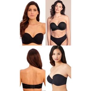 Wacoal Red Carpet Strapless Underwire Bra Black 854119 Womens 34DD